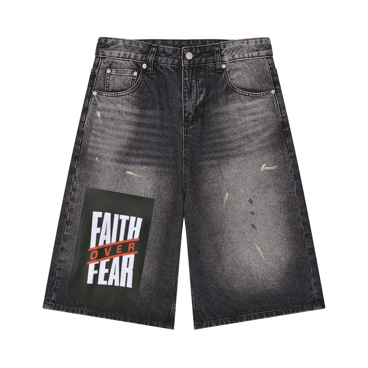 Men’s Vintage Wash Wide Leg Denim Shorts